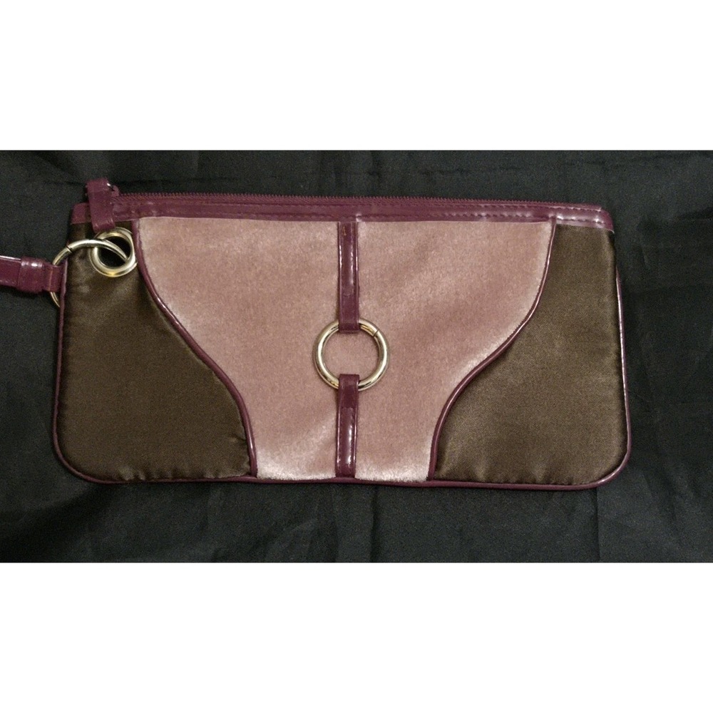 Unbranded Two-toned Rose Brown Wristlet Handbag S Purse Clutch Makeup‎ Bag